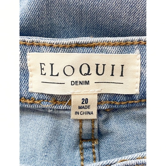 NWT Eloquii Plus Size Seam Detail Straight Leg Jeans, Light Wash - Size 20 - Picture 10 of 12